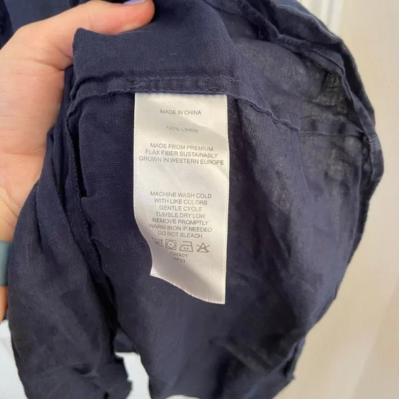 Quince 100% European Linen Smocked Midi Dress - Picture 4 of 4